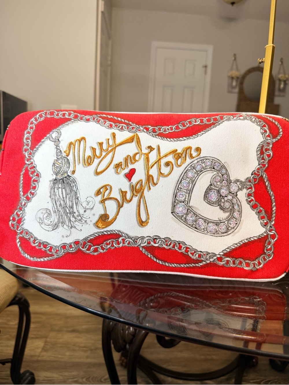 Brighton White and Red 'All That Glitters' Beaded Tote - Picture 4 of 7